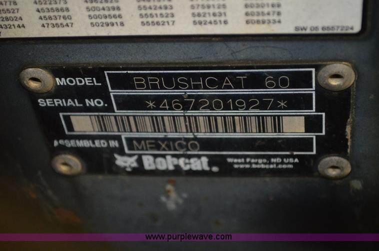 image for item G3594 Bobcat Brushcat 60 rotary mower skid steer attachment