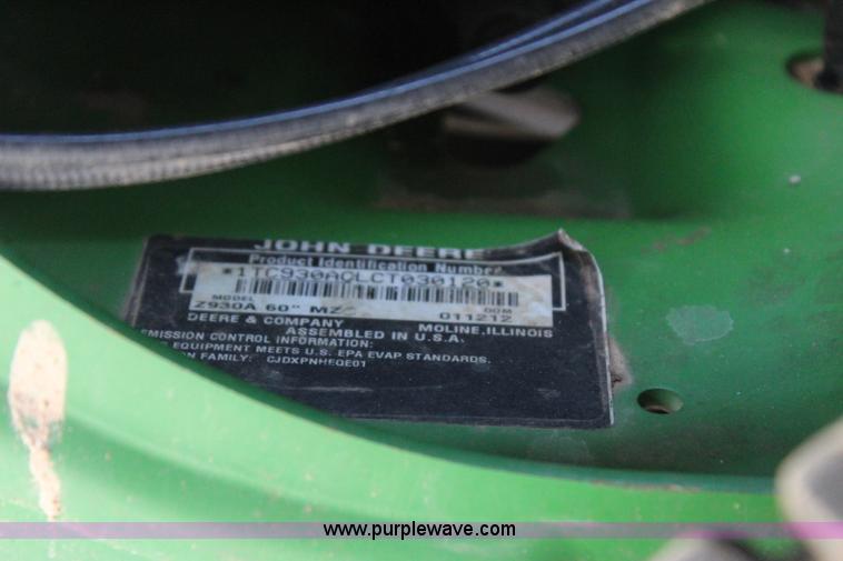 image for item I1655 John Deere 2930A ZTR lawn mower