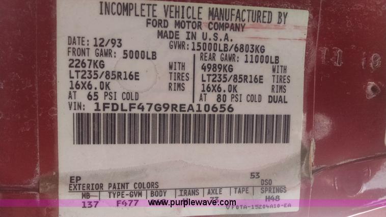 image for item I4523 1994 Ford F450 Super Duty dump truck