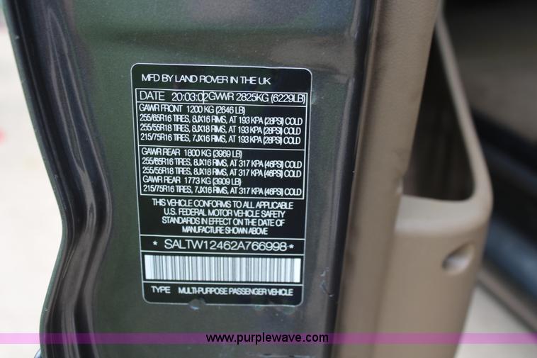 image for item K6887 2002 Land Rover Discovery Series II SE SUV