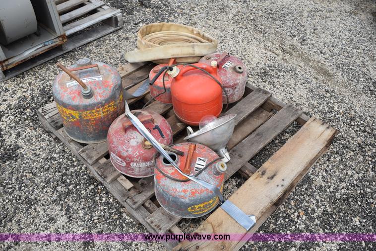 image for item BG9986 Assorted gas cans and fire hose