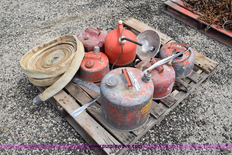 image for item BG9986 Assorted gas cans and fire hose