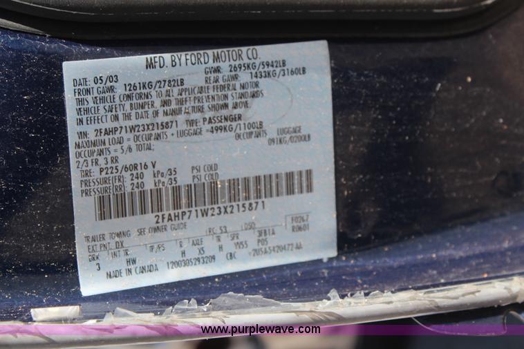 image for item H5014 2003 Ford Crown Victoria Police Interceptor