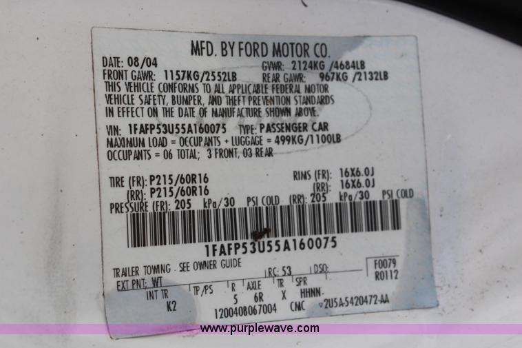 image for item H5030 2005 Ford Taurus