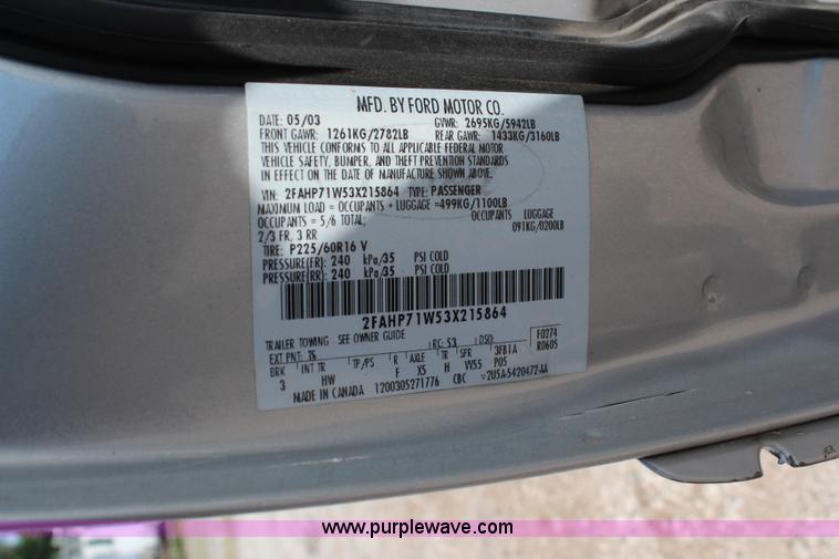 image for item H5031 2003 Ford Crown Victoria Police Interceptor