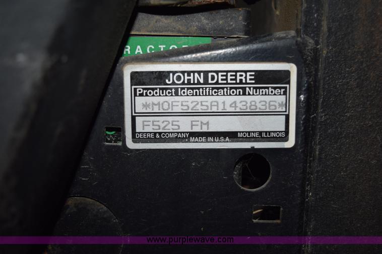 image for item H5067 John Deere F525 riding lawn mower