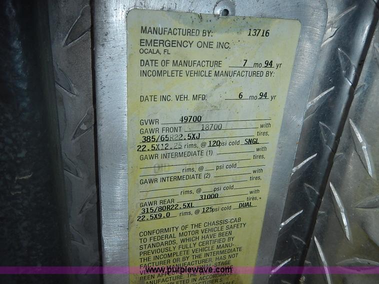 image for item J1232 1994 Hurricane fire truck