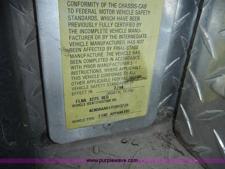 image for item J1232 1994 Hurricane fire truck