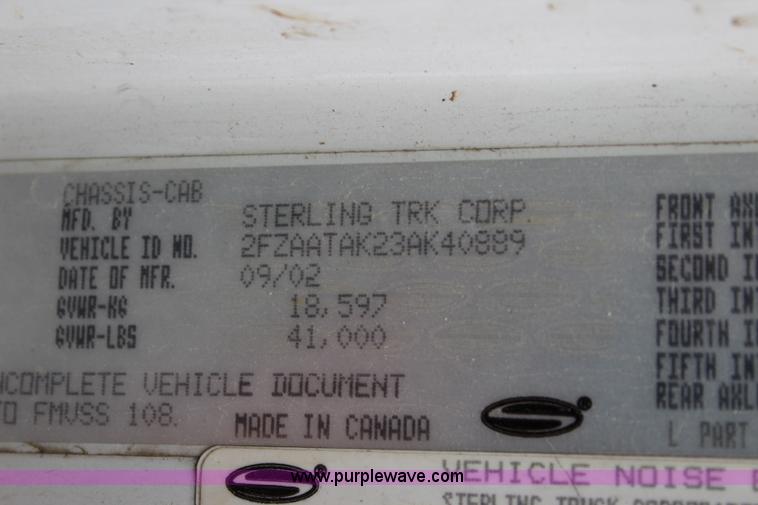 image for item K6002 2003 Sterling L7500 vacuum truck