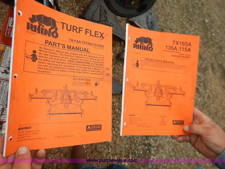 image for item K7492 2009 Rhino TX135A Turf Flex batwing mower