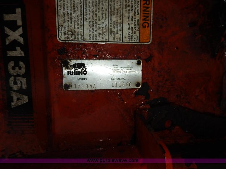 image for item K7492 2009 Rhino TX135A Turf Flex batwing mower