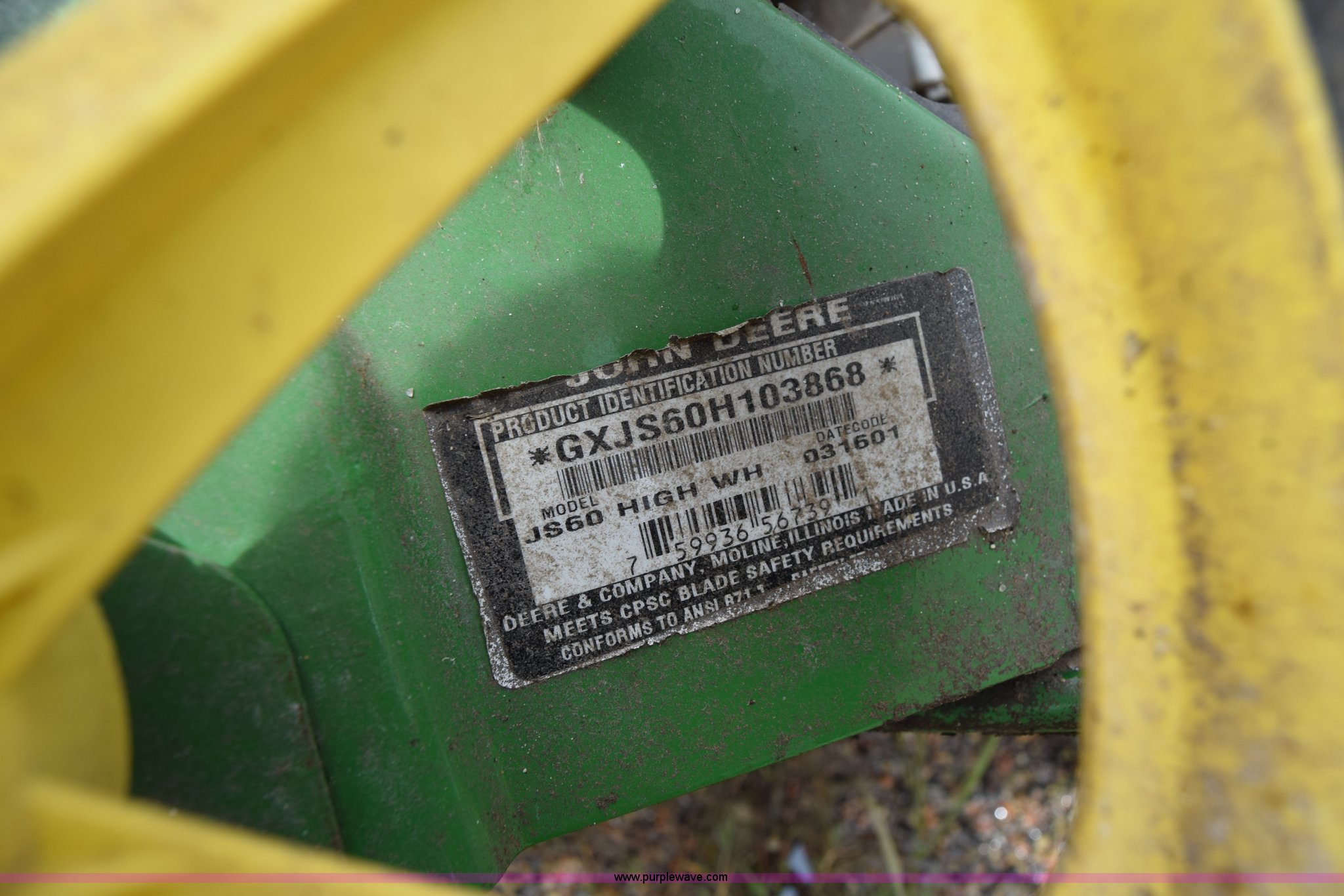 John Deere JS60H push mower in Bel Aire, KS | Item BP9073 sold | Purple ...