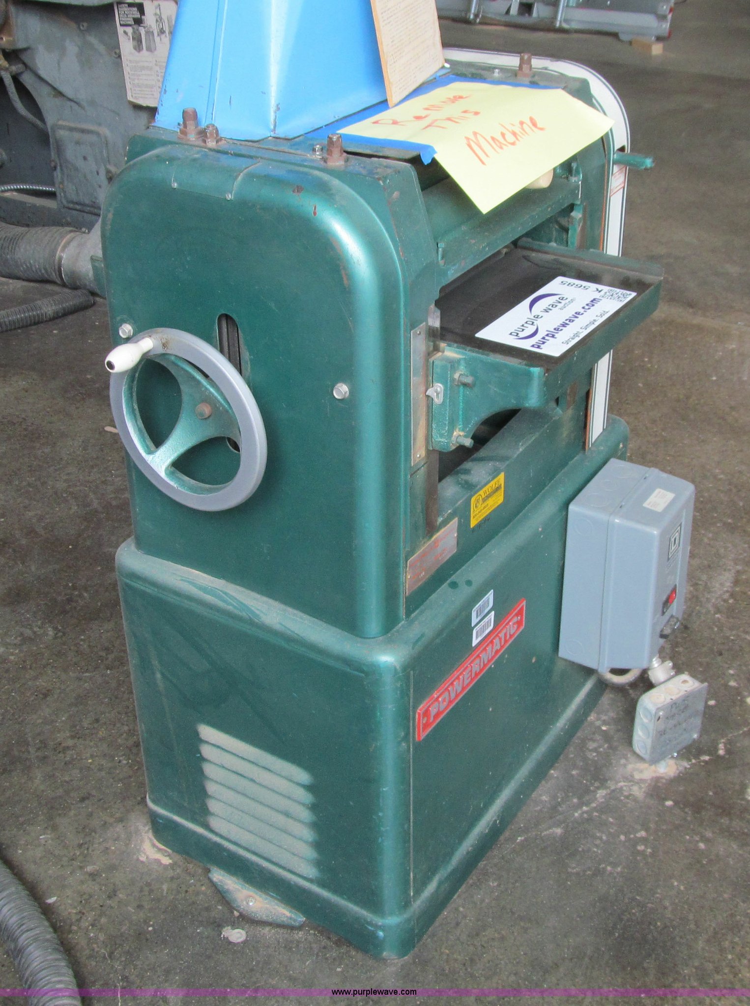 Powermatic 100 planer in Des Moines, IA Item K5685 sold Purple Wave