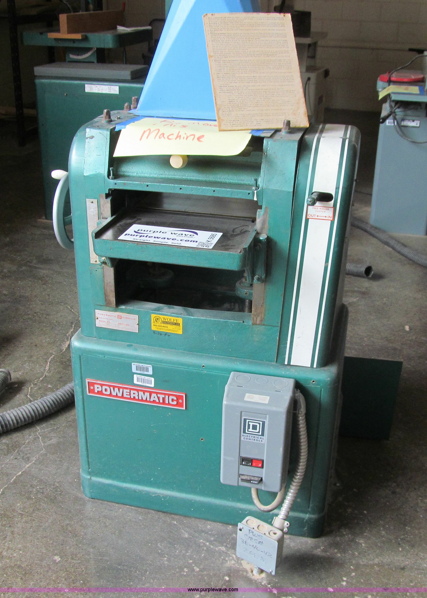 Powermatic 100 planer in Des Moines, IA Item K5685 sold Purple Wave