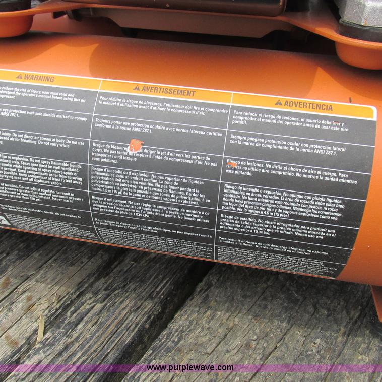 image for item AW9674 Ridgid BM143306669 air compressor