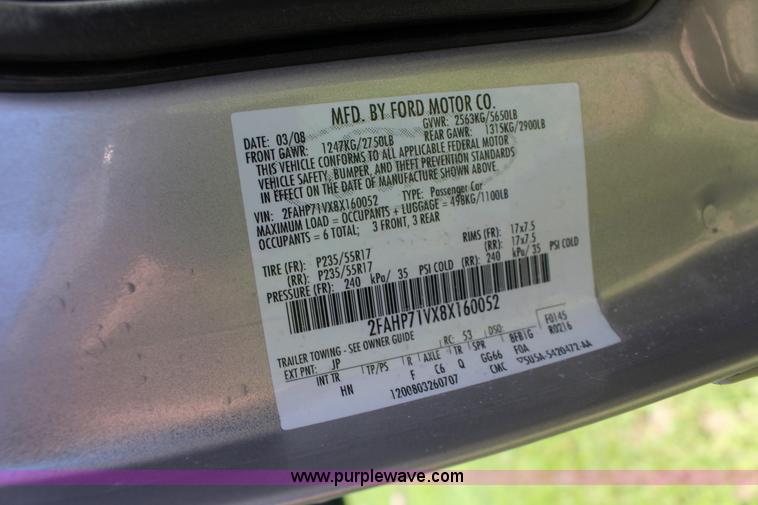 image for item F7882 2008 Ford Crown Victoria Police Interceptor