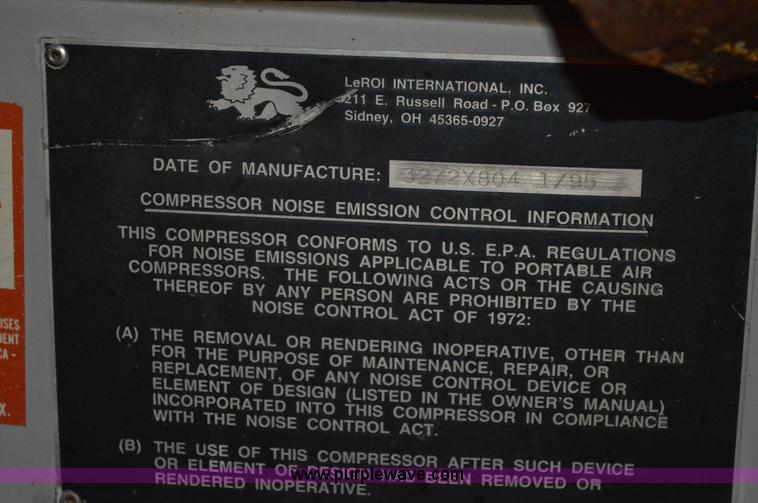 image for item I2871 Leroi 185 air compressor