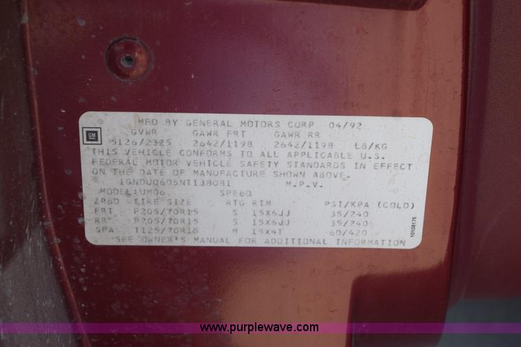 image for item K6105 1992 Chevrolet Lumina APV van