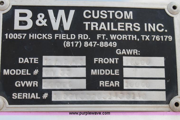 image for item AO9531 2003 B&W polyurethane foam application trailer