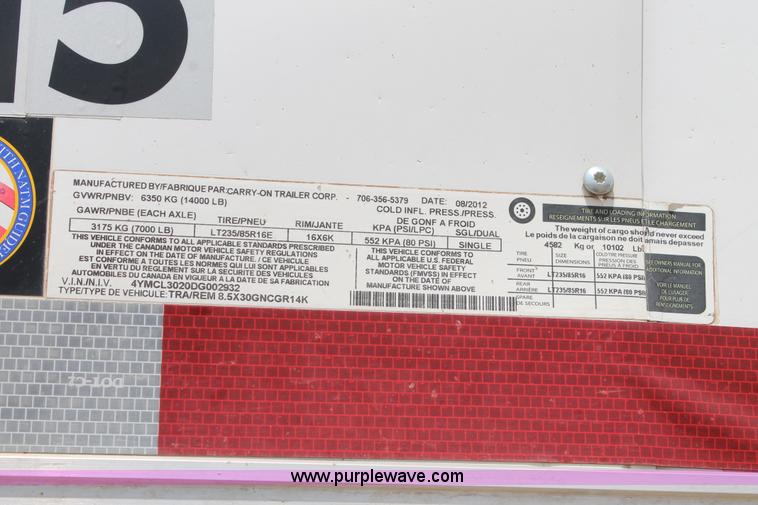 image for item AO9532 2013 Carry-On trailer with polyurea application proportioner