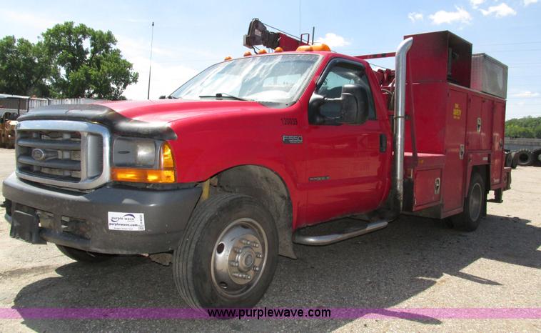 image for item H4620 1999 Ford F550 Super Duty XL service truck with crane