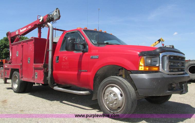 image for item H4620 1999 Ford F550 Super Duty XL service truck with crane