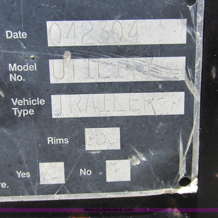 image for item K2156 2004 Doolittle utility trailer
