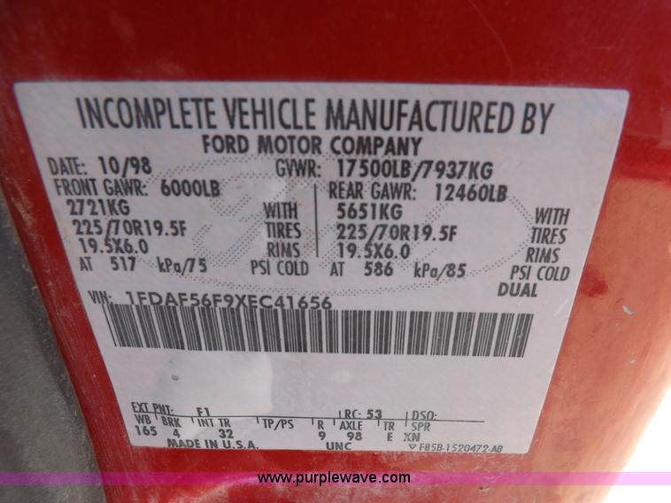 image for item K3967 1999 Ford F550 Super Duty service truck