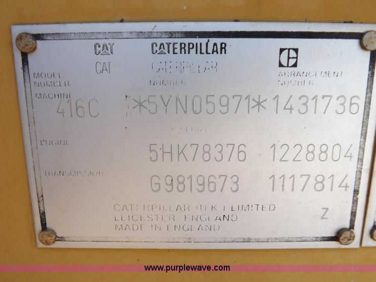 image for item K3969 1998 Caterpillar 416C backhoe