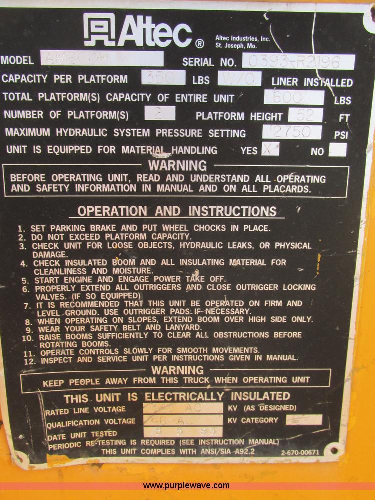 image for item K5079 1993 International 4900 bucket truck