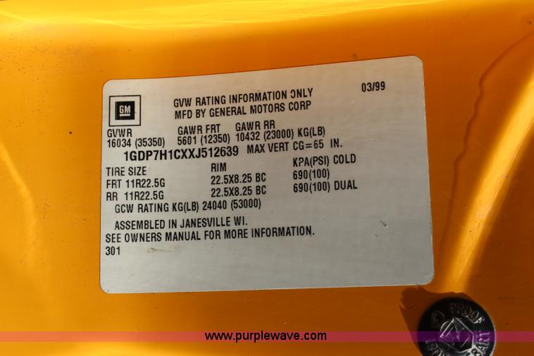 image for item K6931 1999 GMC C7500 dump truck