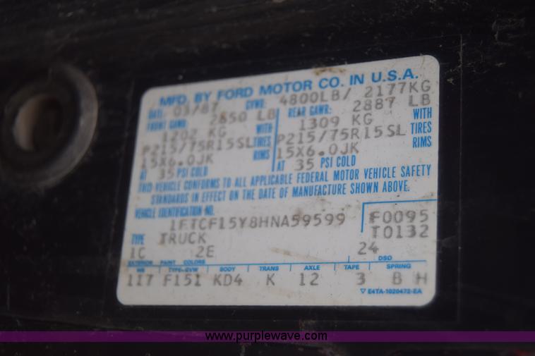 image for item F7901 1987 Ford F150 pickup truck