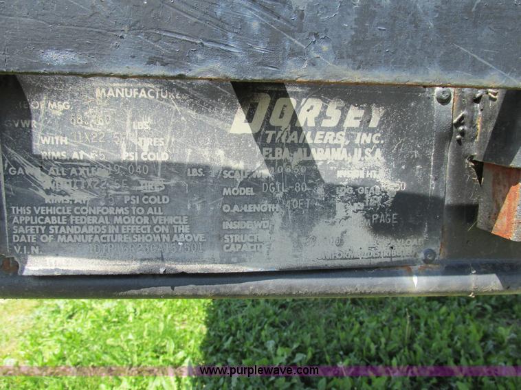 image for item BS9245 1982 Dorsey DGTL-80 flatbed trailer