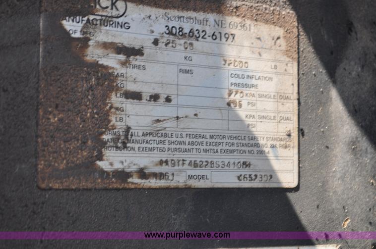 image for item F2472 2008 Aulick belt trailer