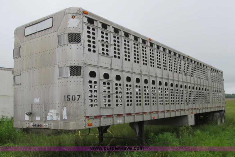 image for item K5724 1996 Wilson PSAL-303 double deck aluminum livestock trailer