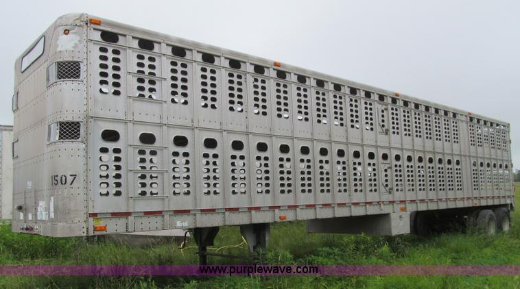image for item K5724 1996 Wilson PSAL-303 double deck aluminum livestock trailer