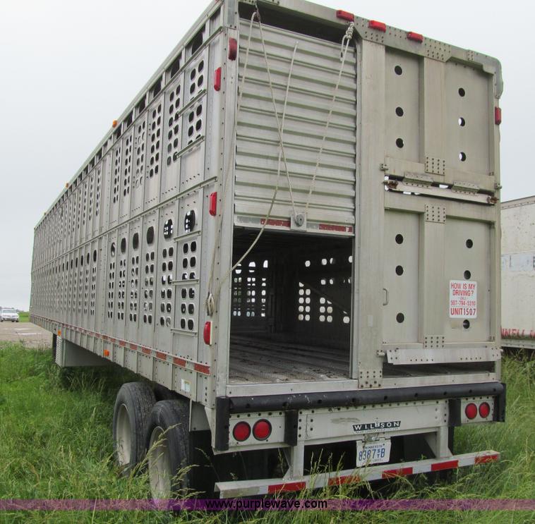 image for item K5724 1996 Wilson PSAL-303 double deck aluminum livestock trailer