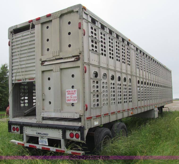 1996 Wilson PSAL303 double deck aluminum livestock trailer in