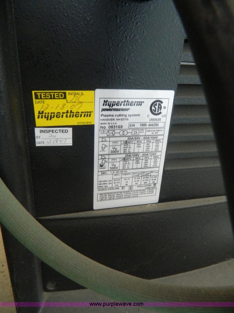 image for item BJ9229 Hypertherm 1000 plasma cutter