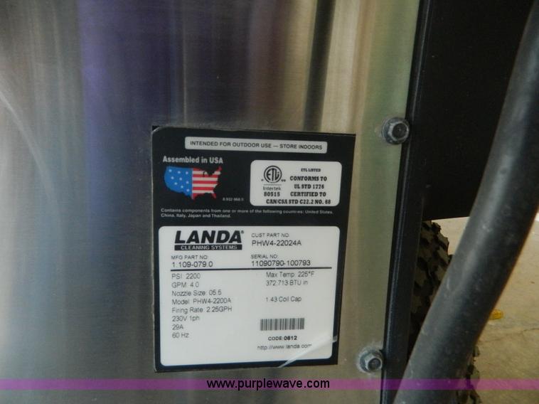 image for item BJ9240 Landa PHW pressure washer