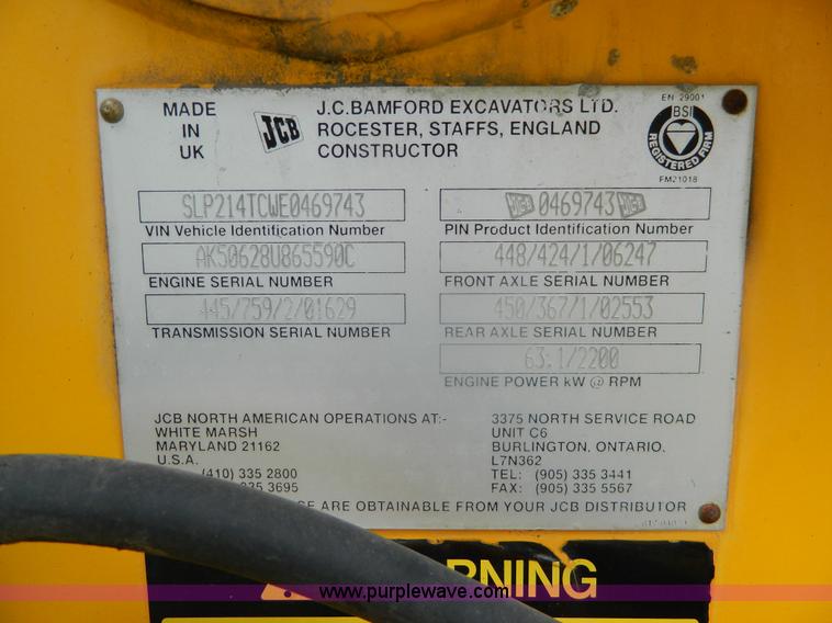 image for item K8101 1998 JCB 214 Series 3 backhoe