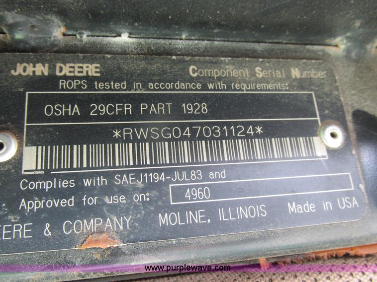 image for item H3269 1994 John Deere 4960 MFWD tractor