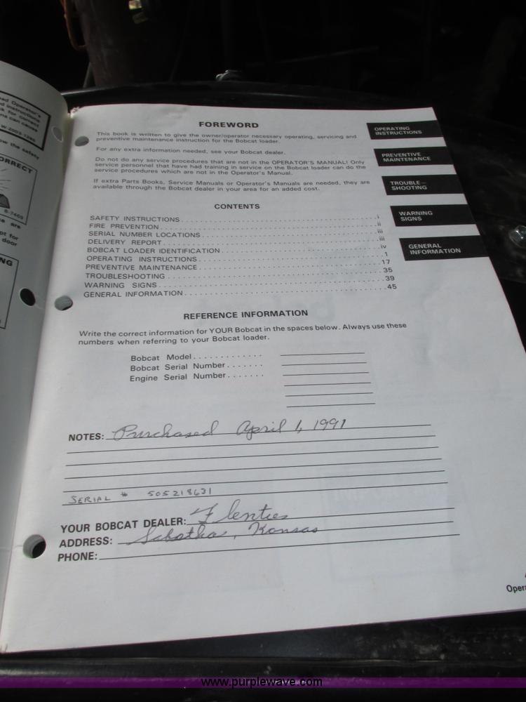 image for item H4569 1991 Bobcat 440B skid steer