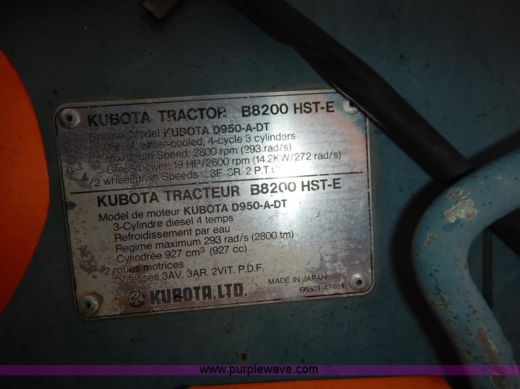 image for item J3811 1985 Kubota B8200 tractor
