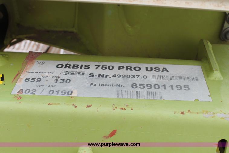 image for item L4318 2008 Claas Orbis 750 row crop head