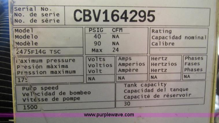 image for item AY9851 Ingersoll Rand 2475 air compressor