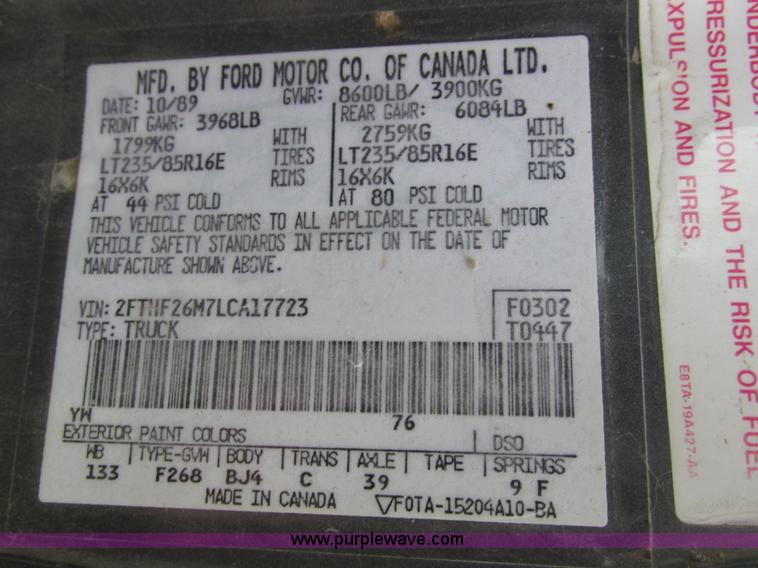 image for item H4576 1990 Ford F250 pickup truck