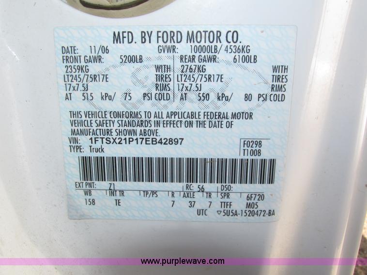 image for item H4593 2007 Ford F250 Super Duty XL SuperCab pickup truck