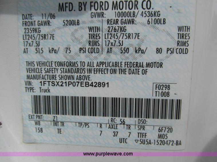 image for item H4594 2007 Ford F250 Super Duty XL SuperCab pickup