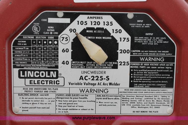 image for item H8198 (5) Lincoln AC-225 welders